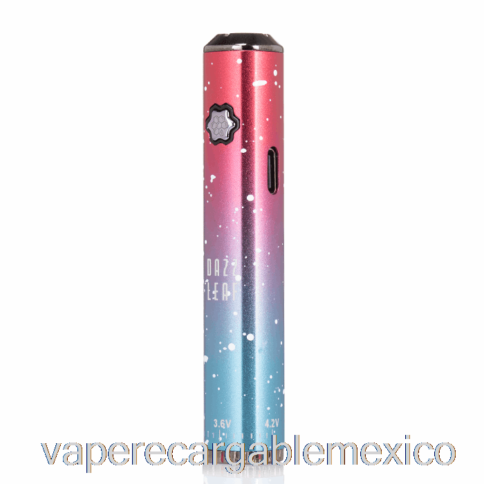 Vape Recargable Dazzleaf Squarii Bottom Twist 510 Batería Rosa Coral / Salpicadura Azul
